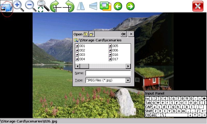 eImageViewer - Image Open Screen