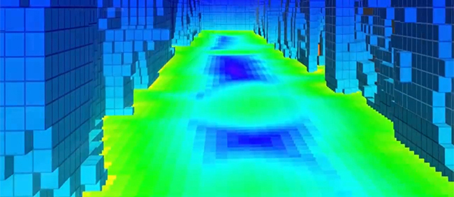 3d map of an outdoor/indoor scene with obstacles