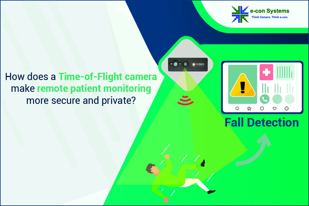 How does a Time-of-Flight camera make remote patient monitoring more secure and private?