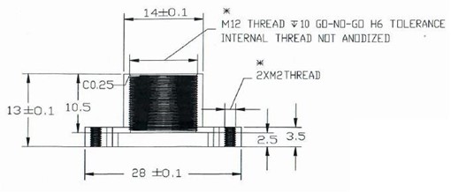 M12 Lens Holder Mechanical Diagram