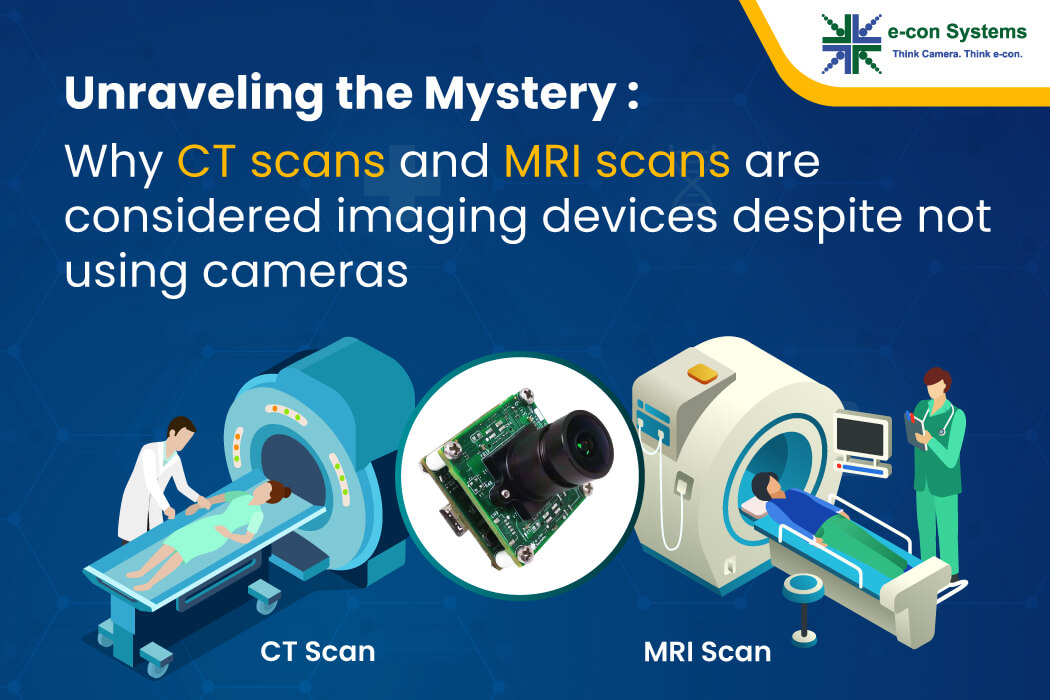 Why CT scans and MRI scans are considered imaging devices despite not using cameras