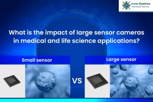 What is the impact of large sensor cameras in medical and life science applications?