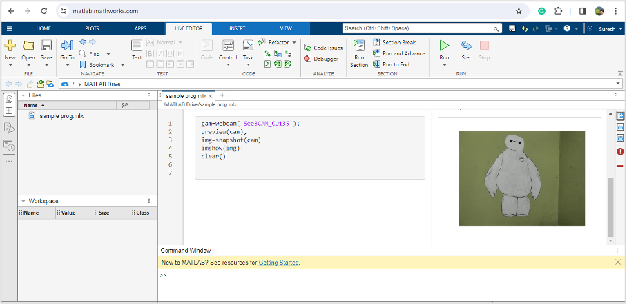 matlab camera stream