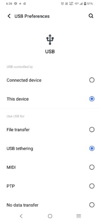 USB Tethering