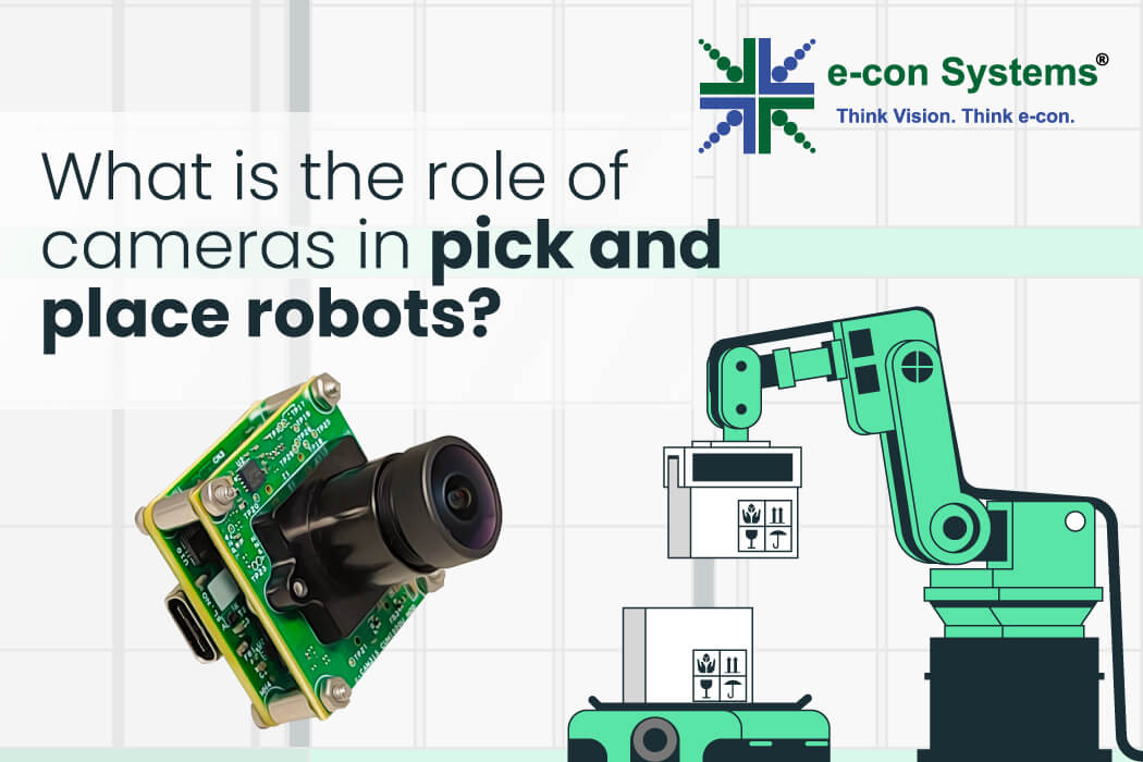 What is the role of cameras in pick and place robots