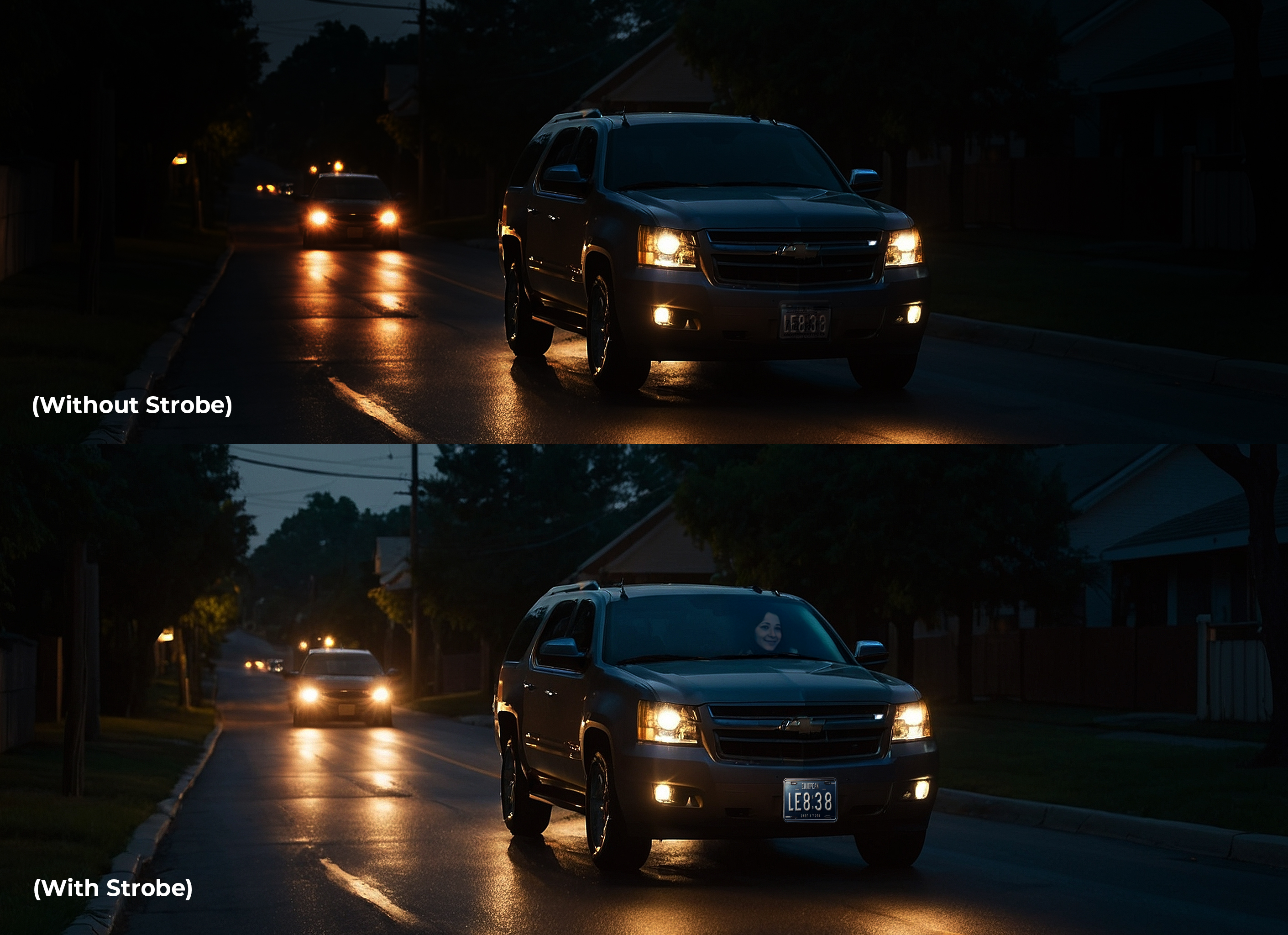 With & Without Strobe