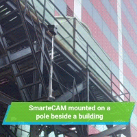 SmarteCAM mounted beside a building