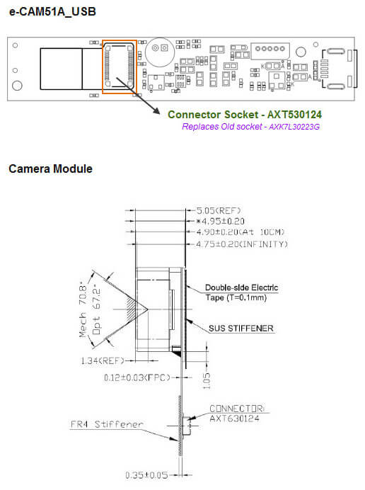 5MP USB camera - mechanical drawing