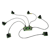 Six 3.4 MP MIPI Camera connected with Micro Coaxial Cable