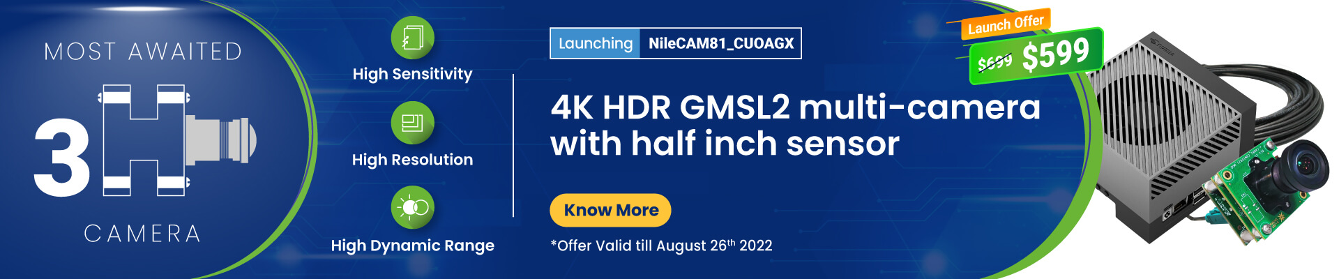 4K HDR GMSL2 Camera for NVIDIA® Jetson AGX Orin / AGX Xavier