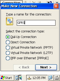 Windows 6.0 GPRS connectivity dial-up networking