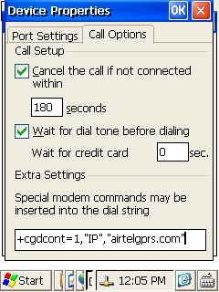 Windows 6.0 GPRS connectivity dial-up networking