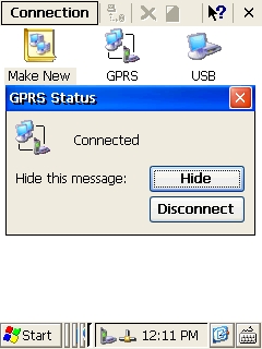 Device has connected to the GPRS network