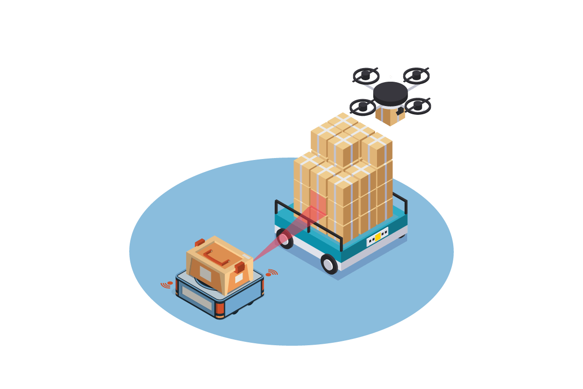 Warehouse logistics drone