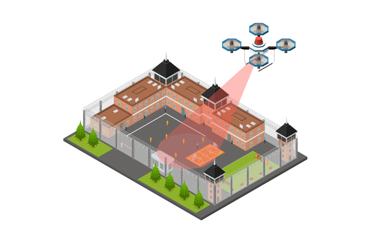 Surveillance drone in urban environment